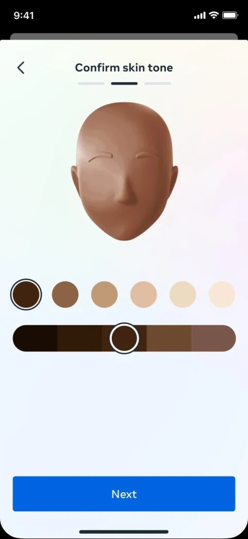 Skin tone slider